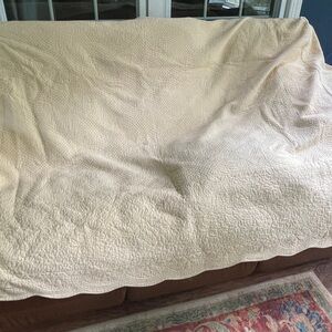 Twin Light Yellow Quilted coverlet